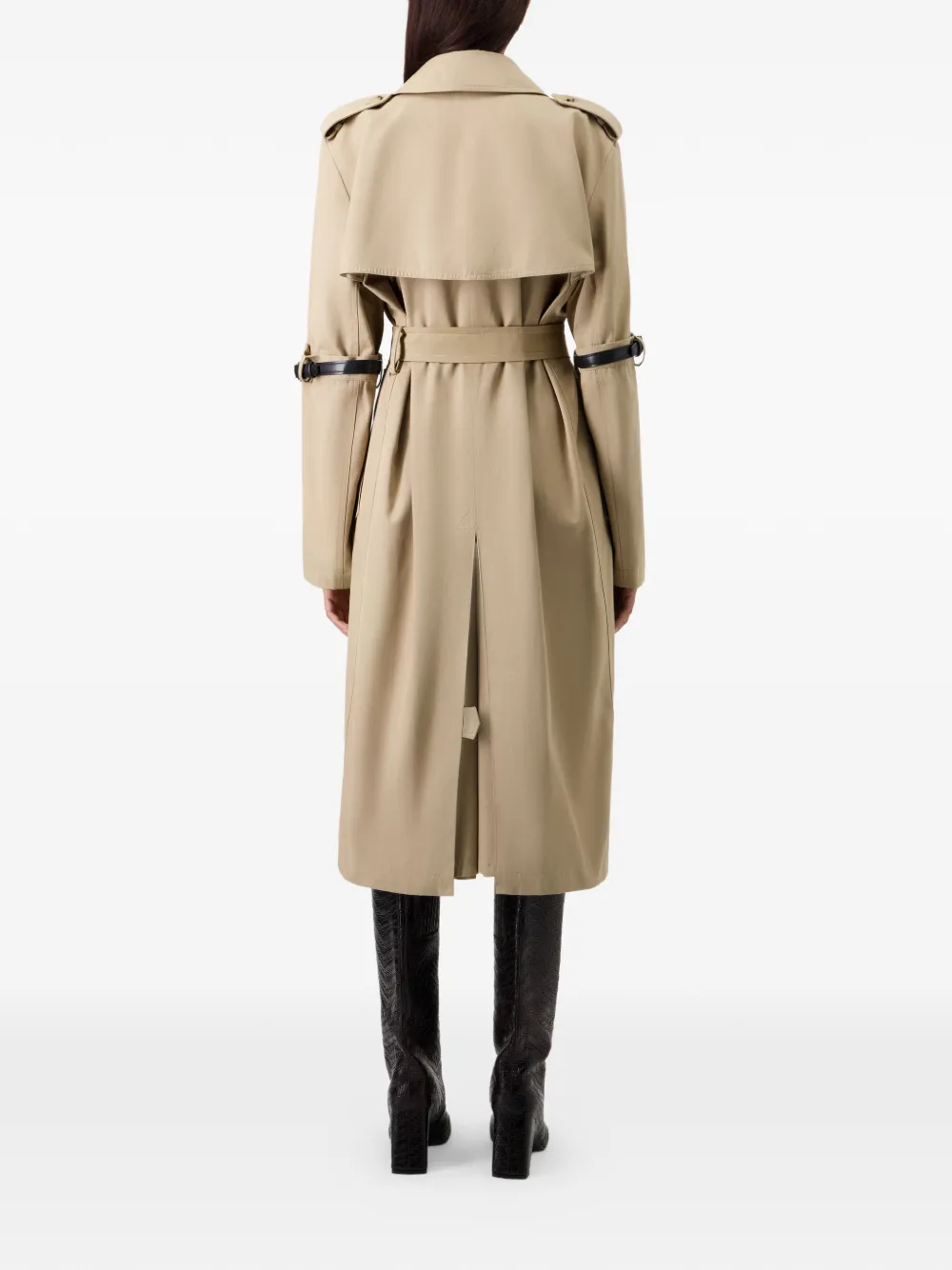 Coperni Jas met ceintuur en dubbele rij knopen Beige