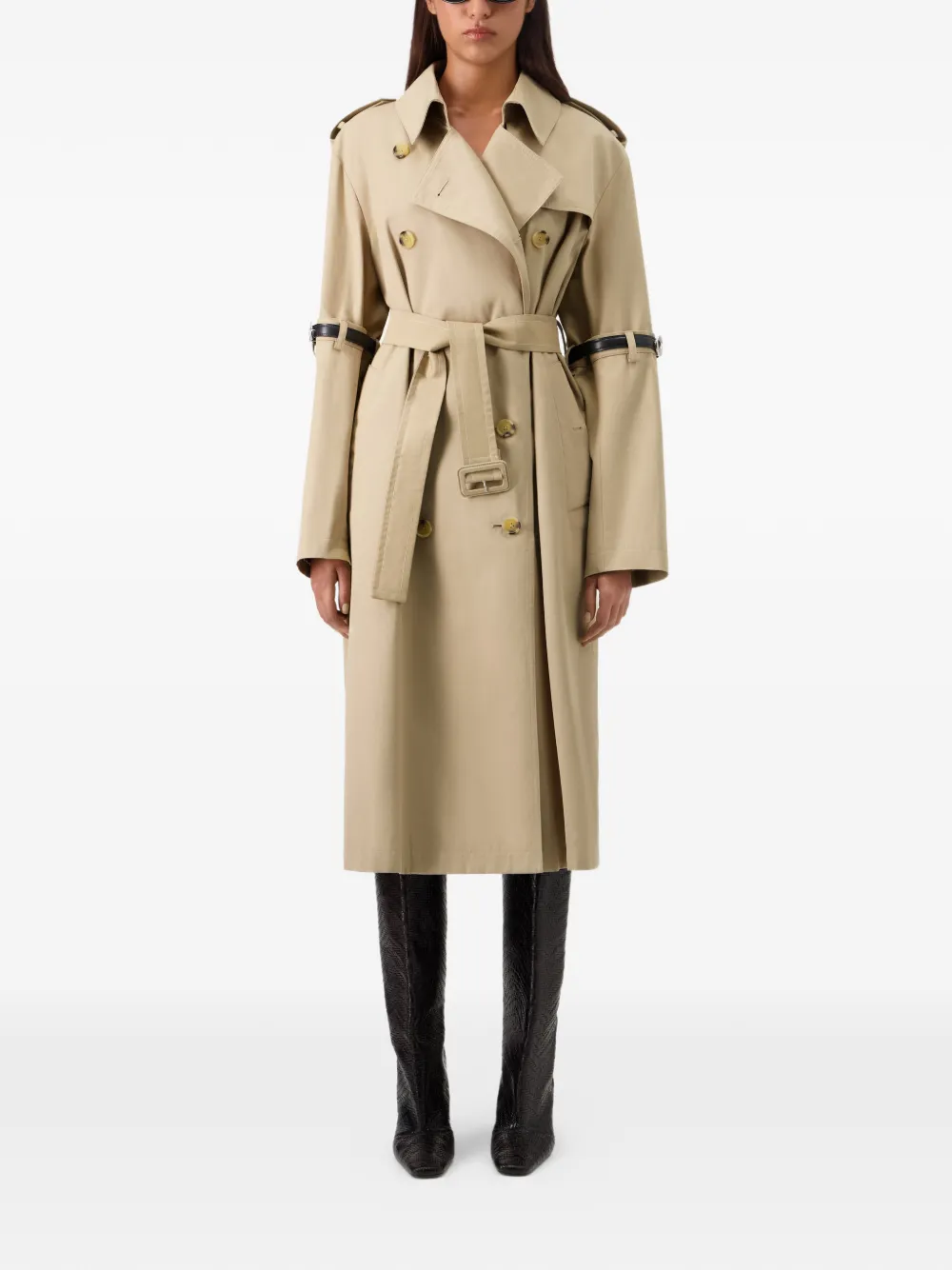  Coperni Double-breasted Belted Coat - Neutrals 