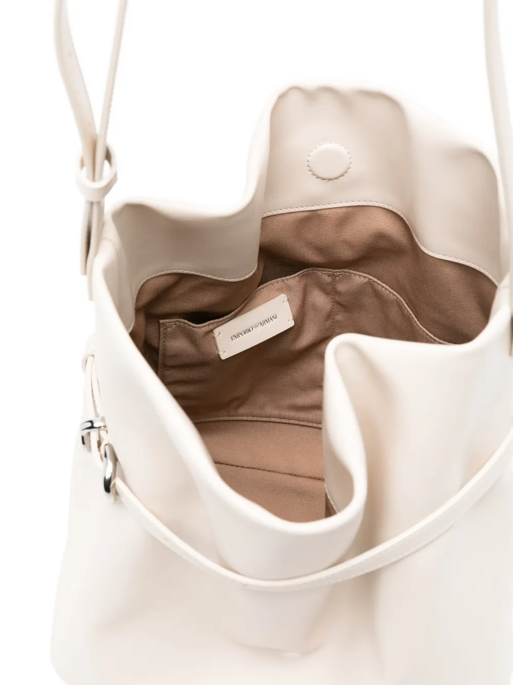 Emporio Armani Buckle Shoulder Bag | White | FARFETCH ZA