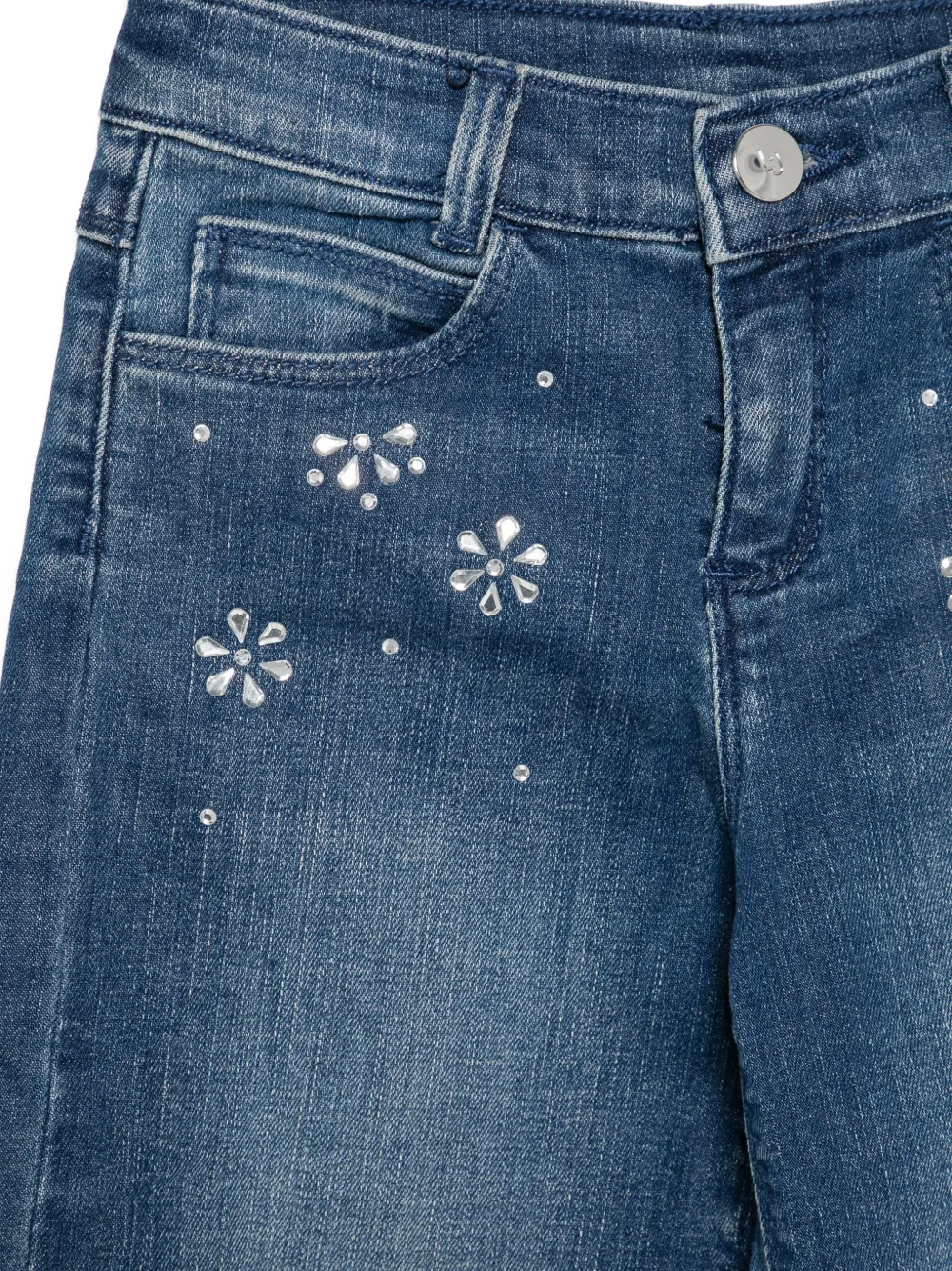 Liu Jo Kids Jeans verfraaid met bloemen Blauw
