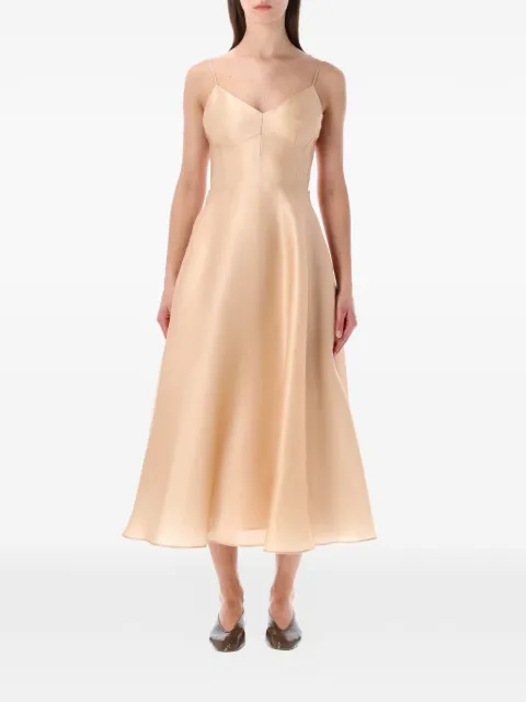 Alberta Ferretti vestido midi con cuello en V