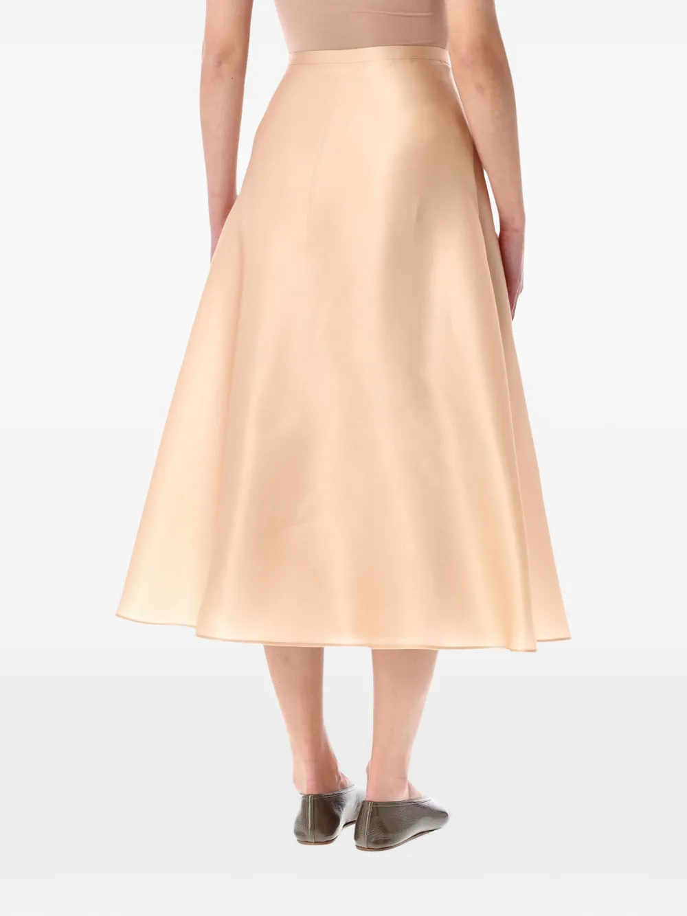  Alberta Ferretti Organza A-line Midi Skirt - Neutrals 