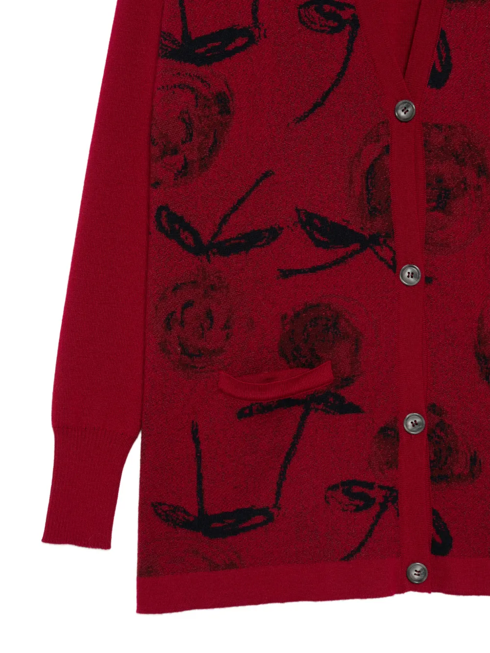  Romeo Gigli Pre-owned 1990s Floral Cardigan - Red 