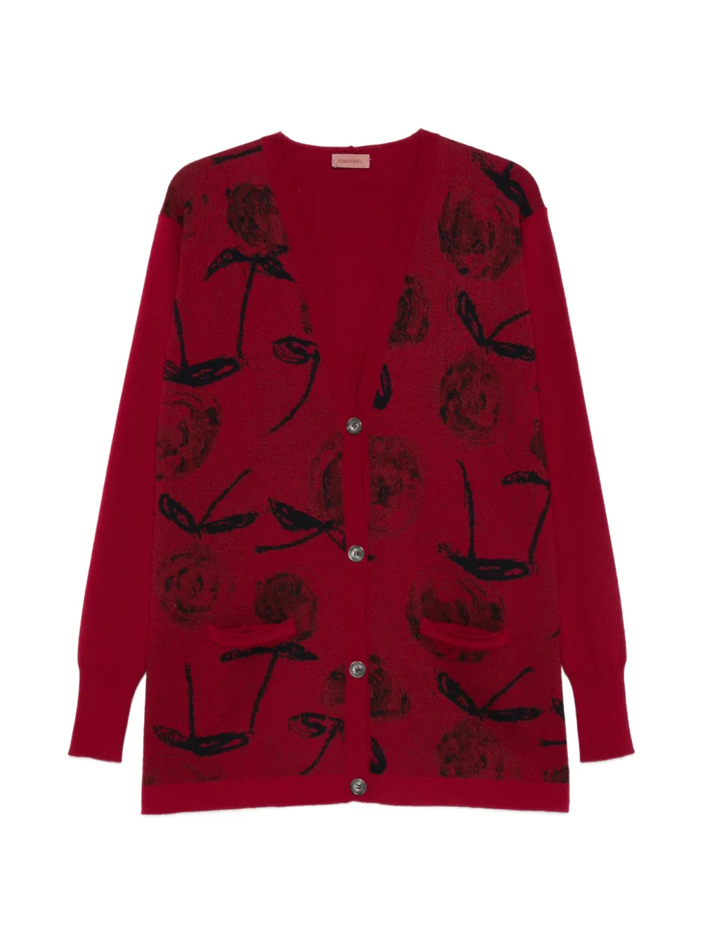 Romeo Gigli Pre-Owned 1990s Cardigan mit Blume - Rot