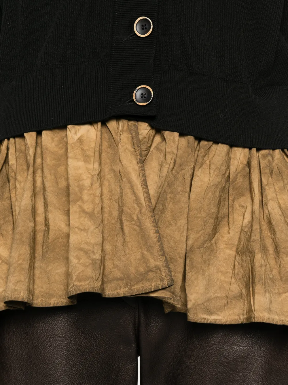 Uma Wang Vest met ruches Zwart