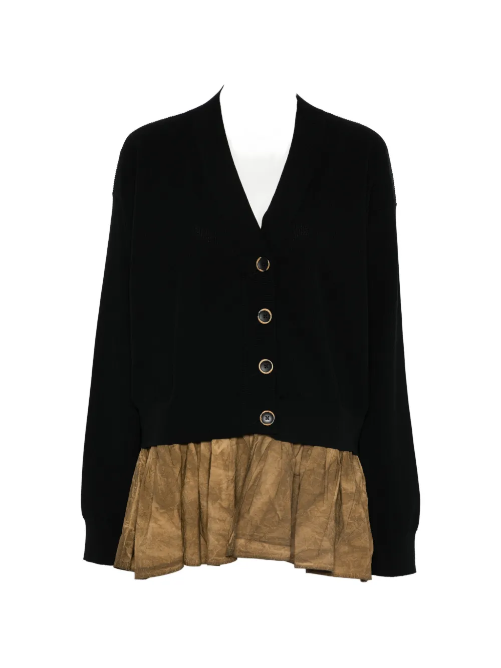 Uma Wang ruffle-detail cardigan - Nero