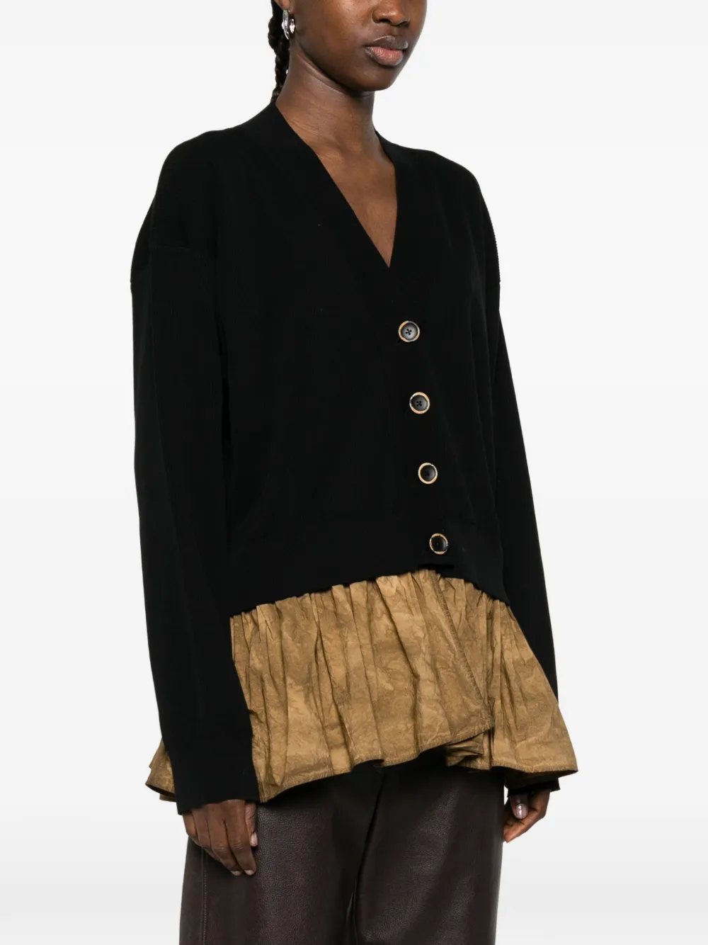 Uma Wang Vest met ruches Zwart
