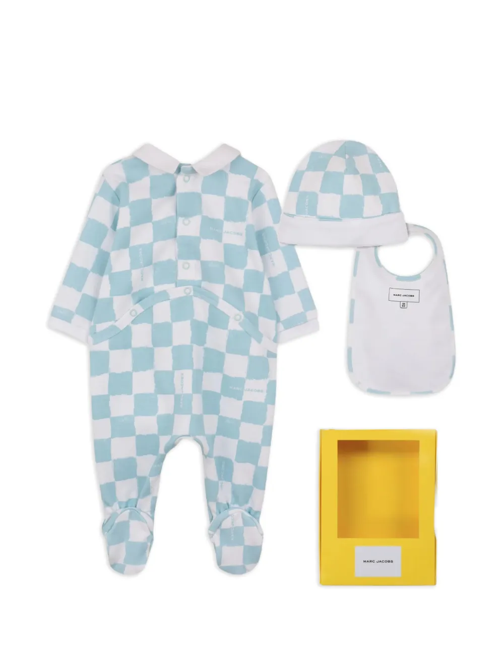  Marc Jacobs Kids Checkered Pajama (set Of Three) - Blue 