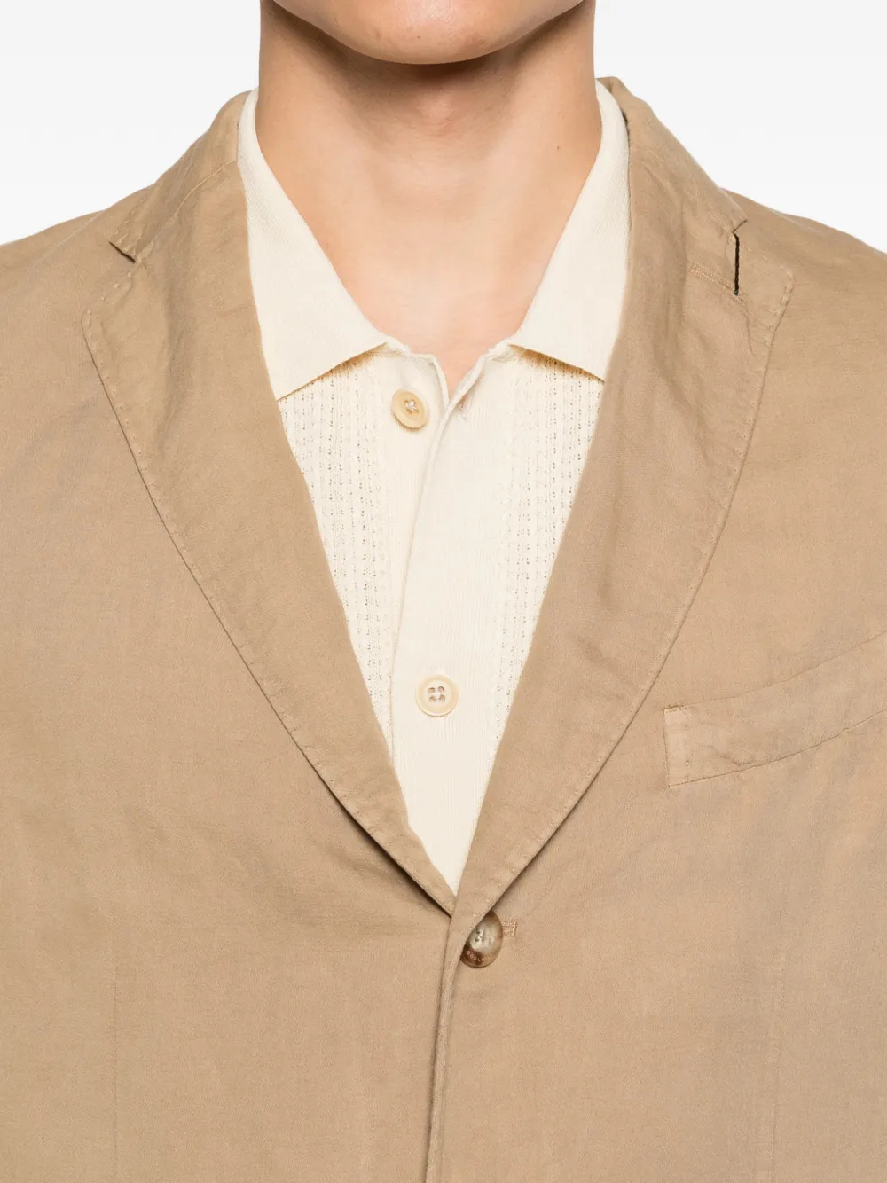Boglioli Blazer met bewerkte revers Beige