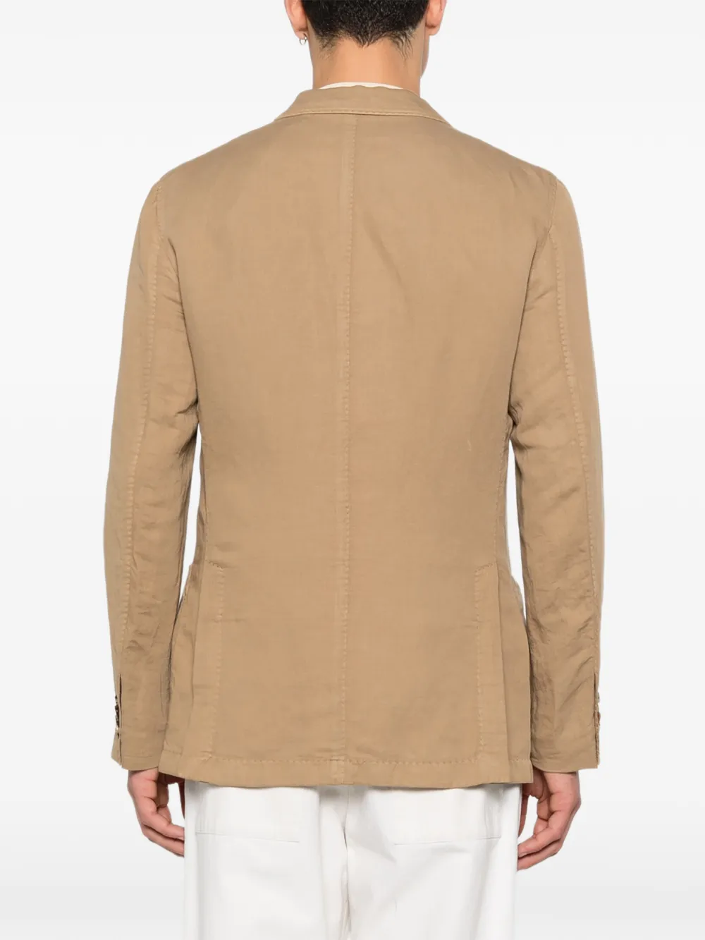 Boglioli Blazer met bewerkte revers Beige