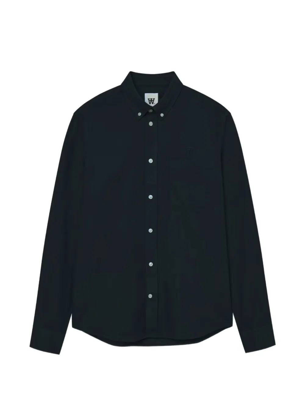 Wood Wood Adam buttoned embroidered shirt – Blue