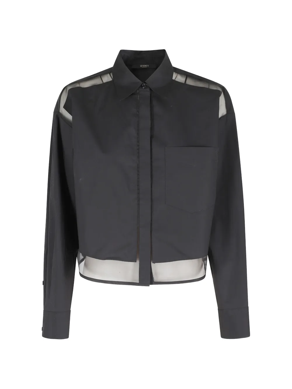 Seventy sheer-panel shirt - Nero