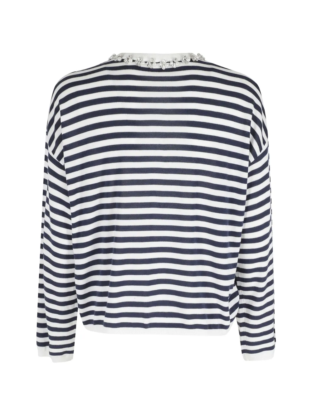  Seventy Striped Embellished Cardigan - Blue 