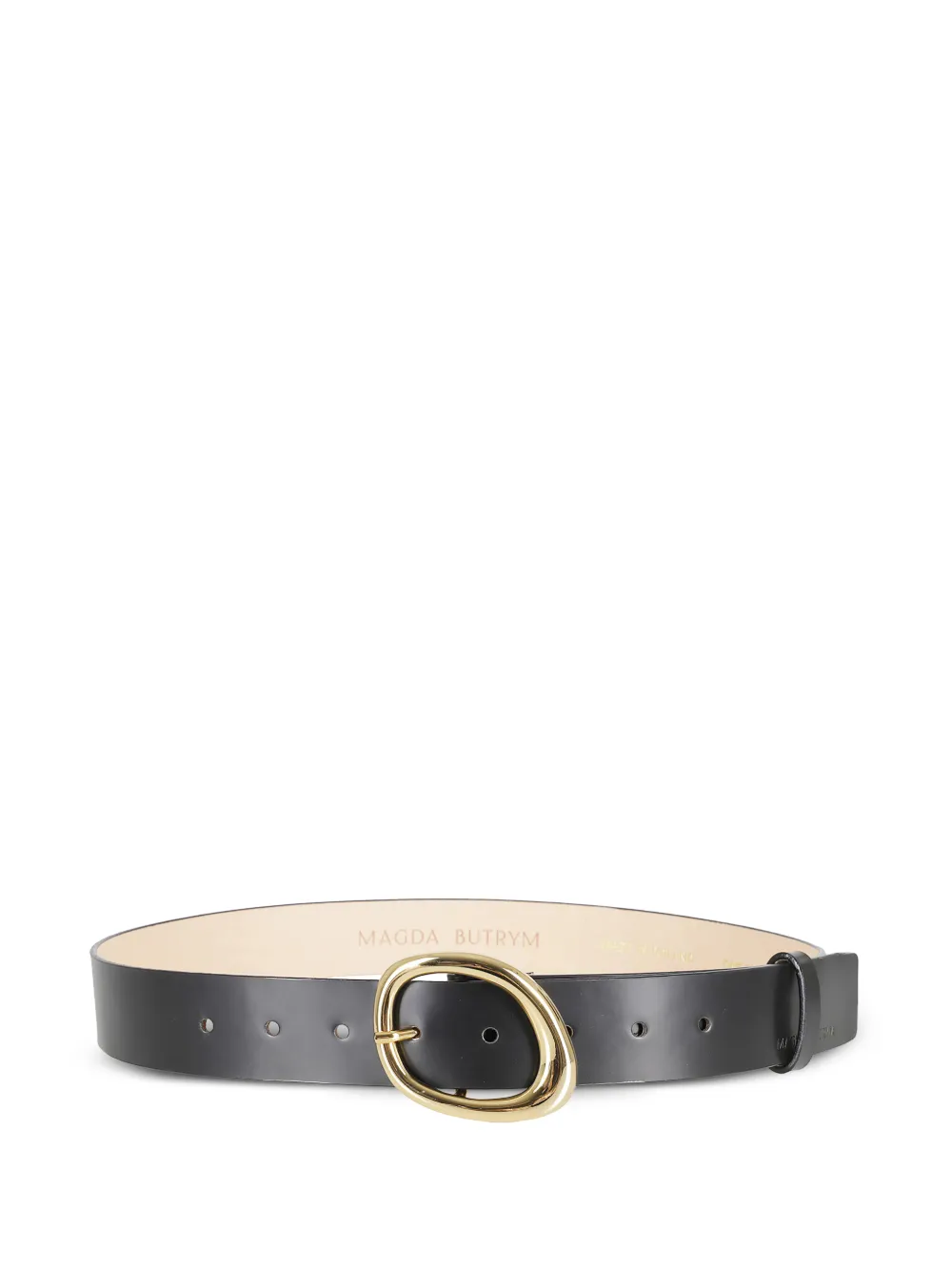 Magda Butrym embossed oval buckle belt - Nero