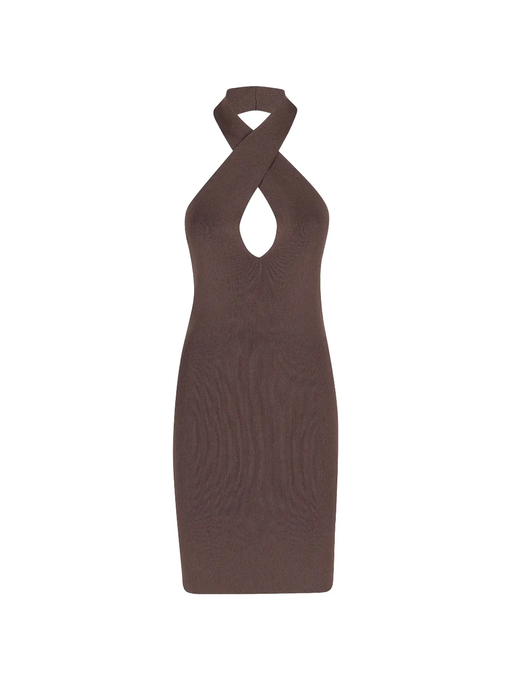 Federica Tosi halter-neck midi dress - Marrone