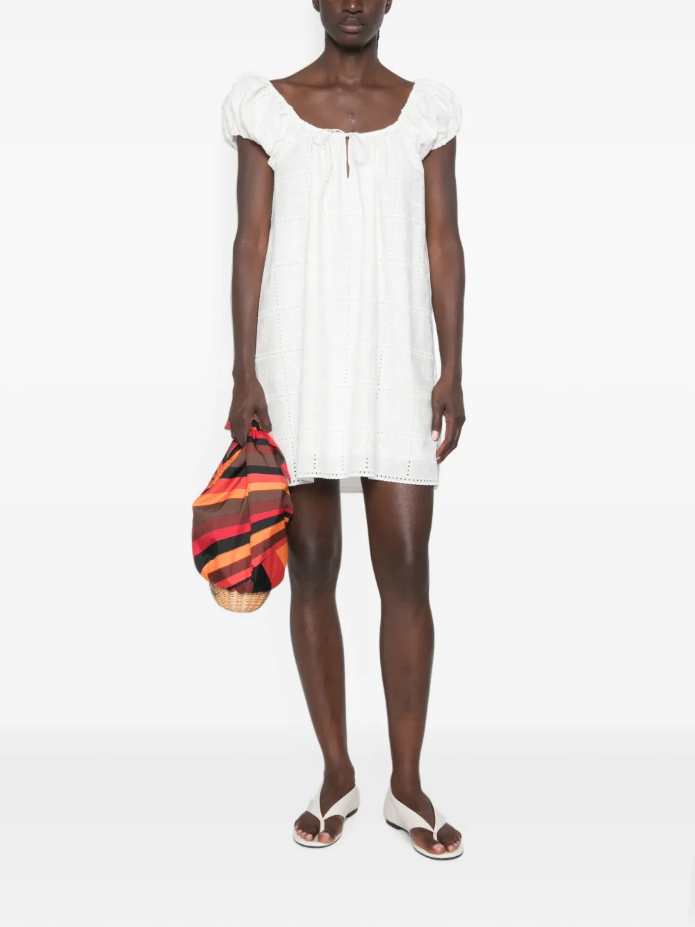 Faithfull Serafina mini-jurk met pofmouwen Wit
