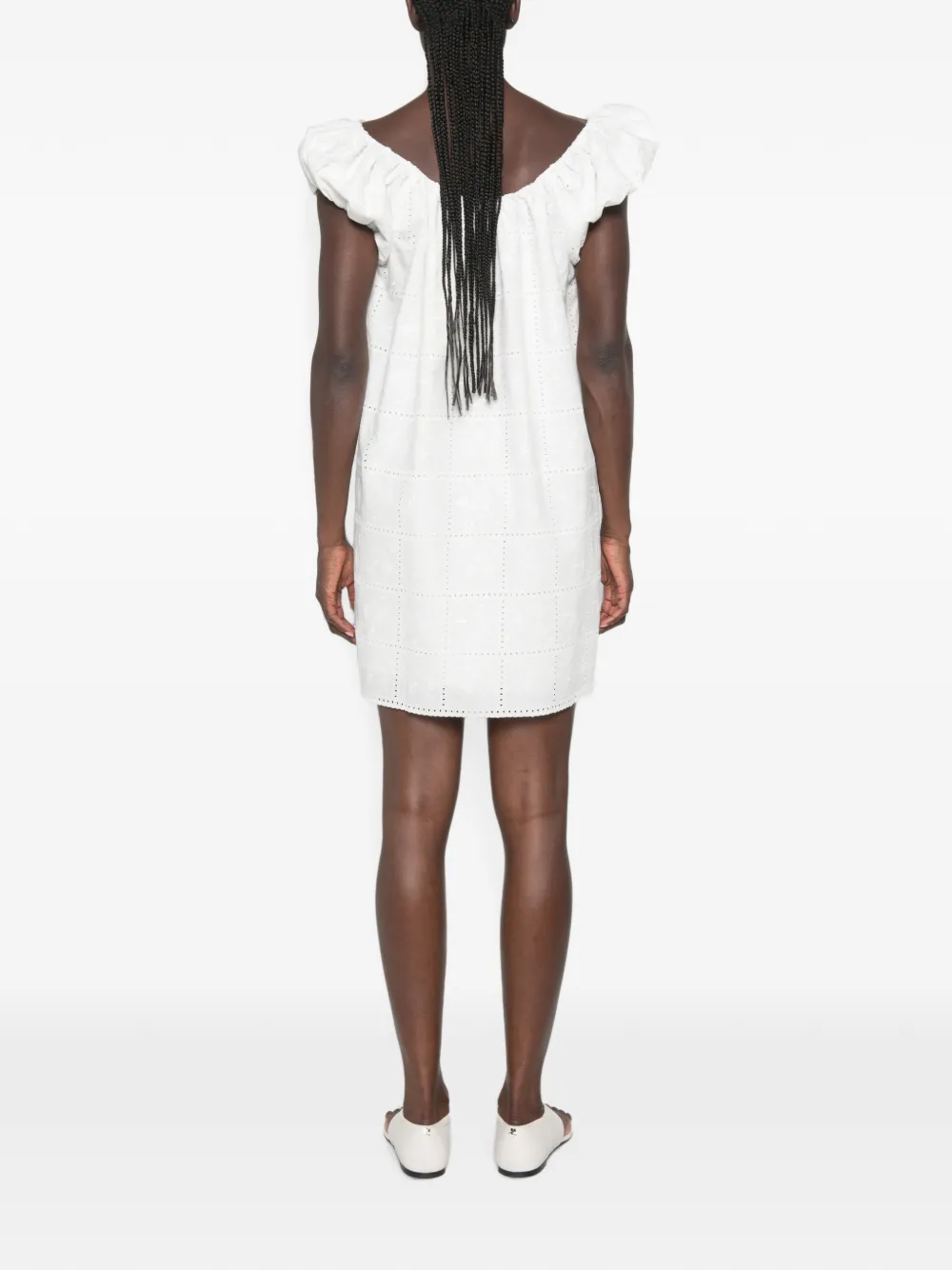 Faithfull Serafina mini-jurk met pofmouwen Wit