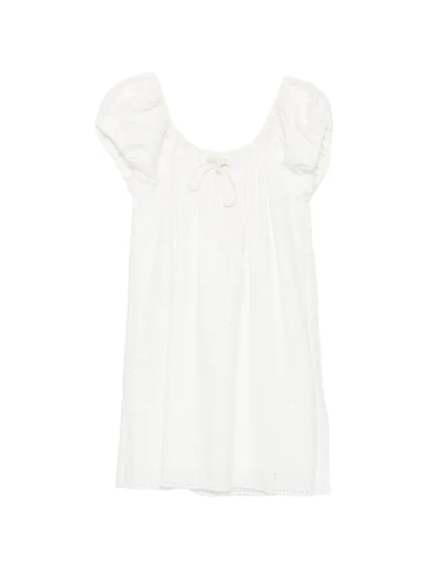 faithfull serafina mini dress Faithfull Serafina puff-sleeve Mini Dress | White