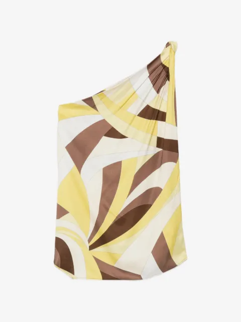 Faithfull Kortez geometric-print one-shoulder top