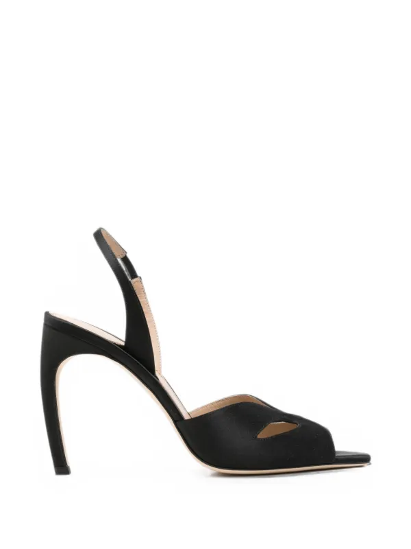 Victoria Beckham Harlow Mask Halter Back 100 Satin in Black