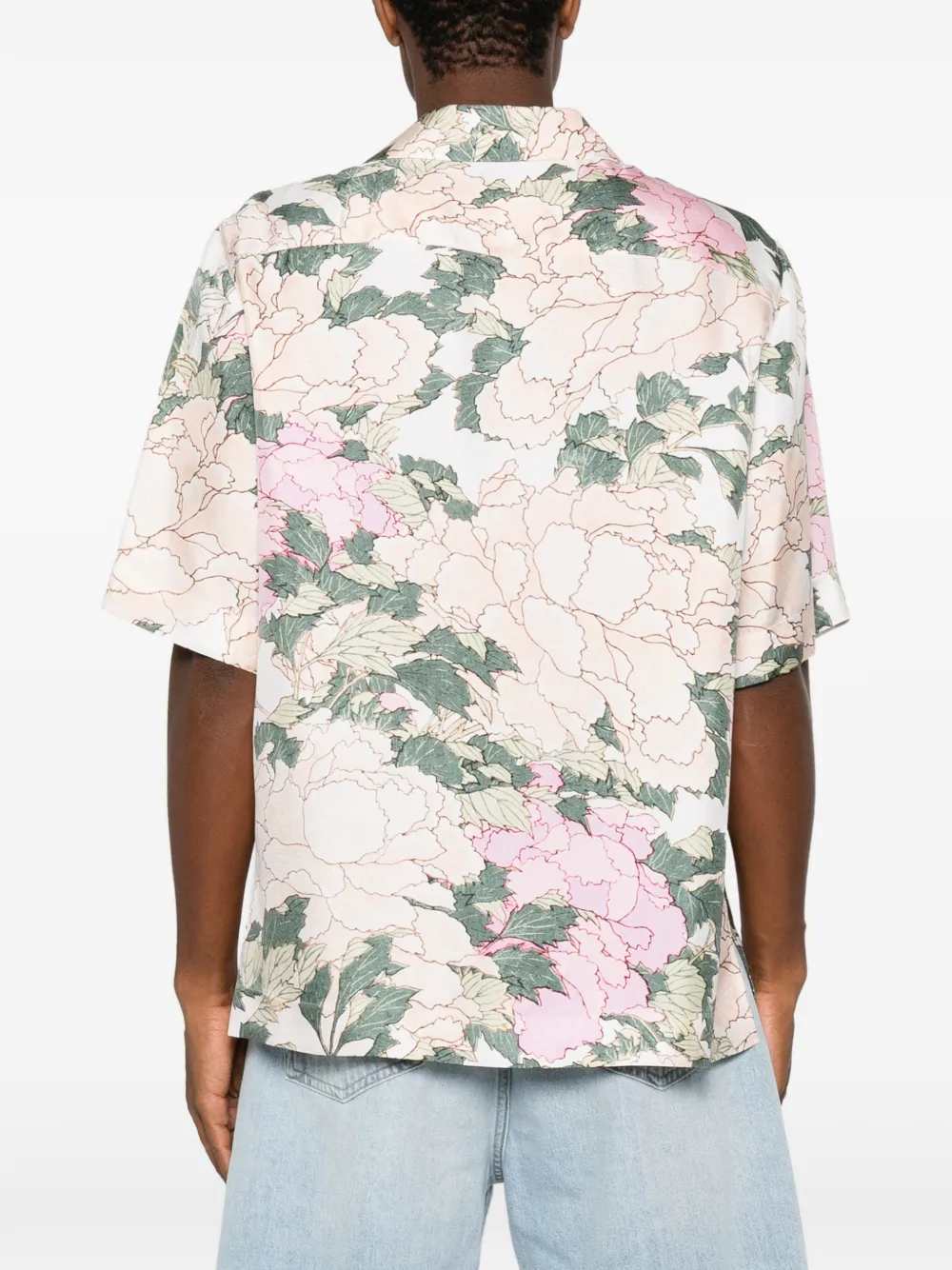 Givenchy Zijden overhemd met Pastel Flowers-print Beige
