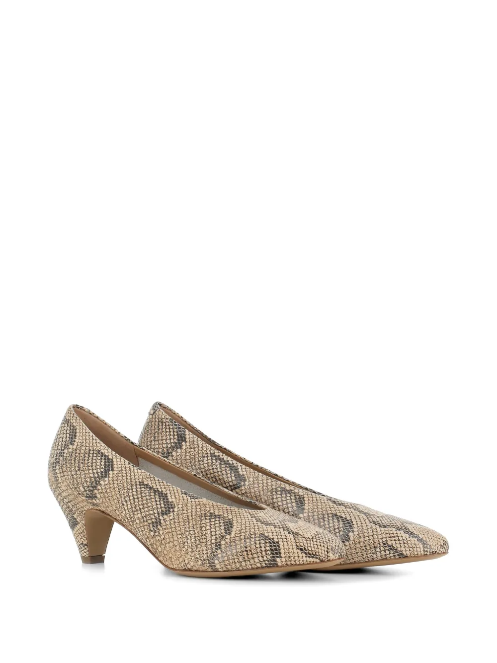 Del Carlo Pumps met slangenprint Beige