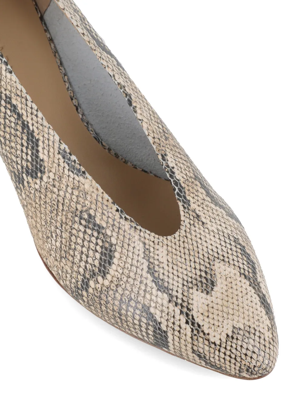 Del Carlo Pumps met slangenprint Beige