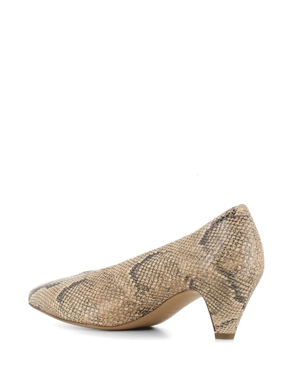 Del Carlo Pumps met slangenprint Beige