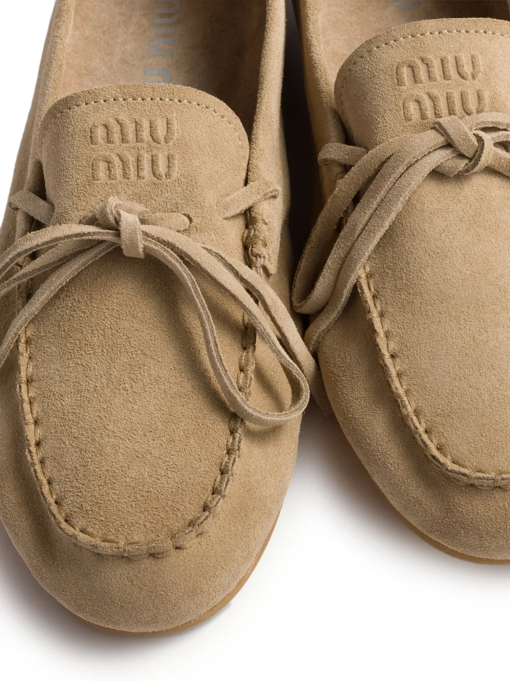 Miu Suède loafers Beige