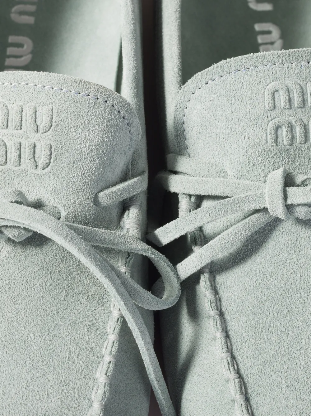 Miu Suède loafers Blauw