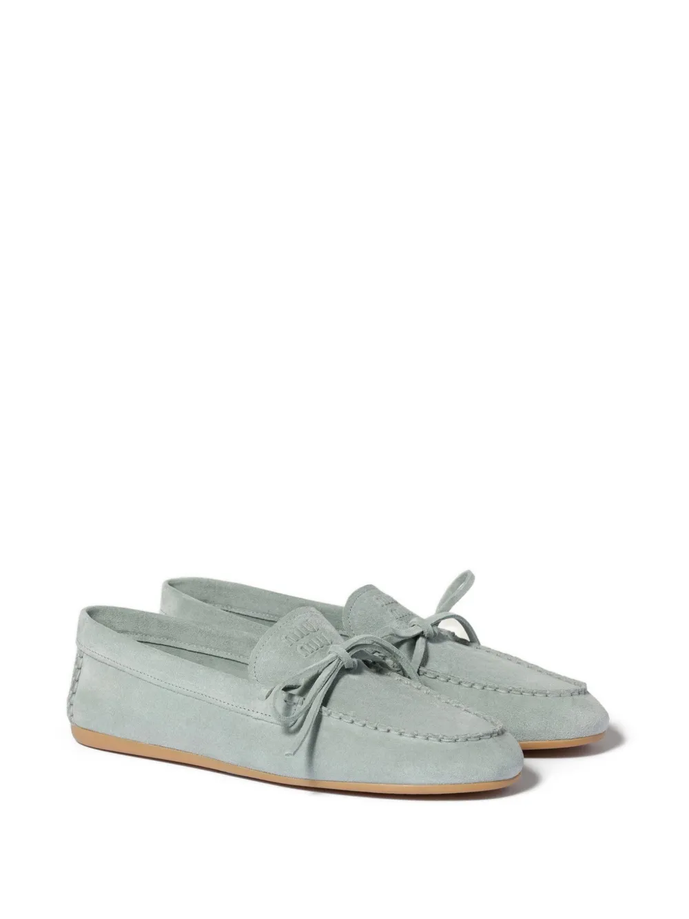 Miu Suède loafers Blauw