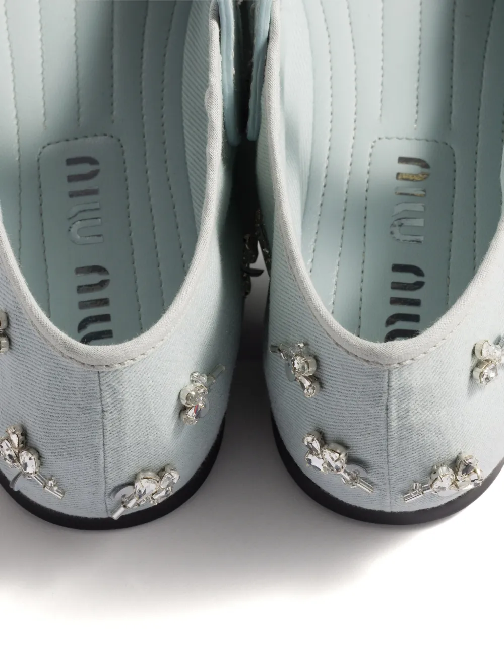 Miu Ballerina's met borduurwerk Groen