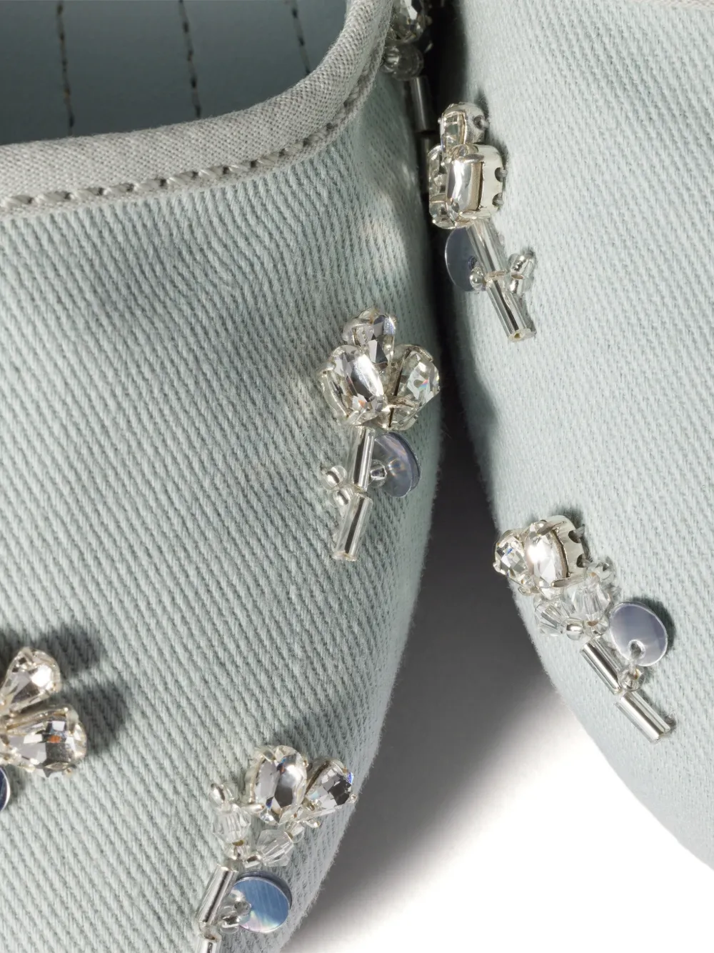 Miu Ballerina's met borduurwerk Groen