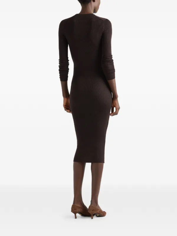 prada knit dress Prada Wool Dress, Woman, Cocoa Brown, Size 40