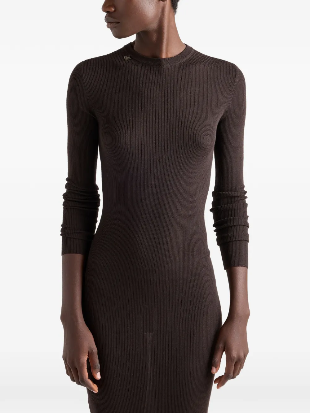 Prada Wool Dress | Brown | FARFETCH