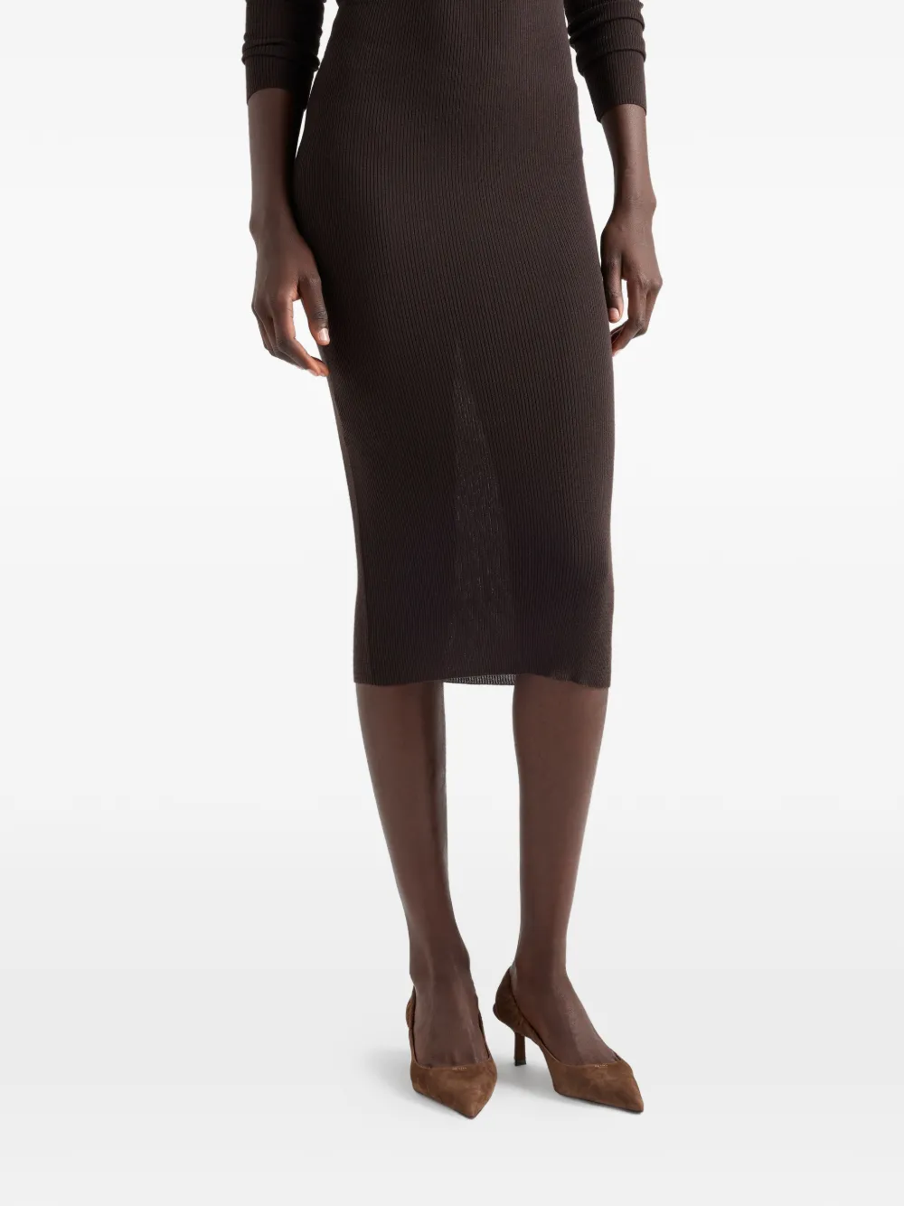 Prada Wool Dress | Brown | FARFETCH