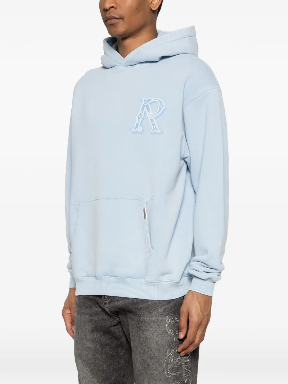  Represent Western Initial Embroidered Hoodie - Blue 