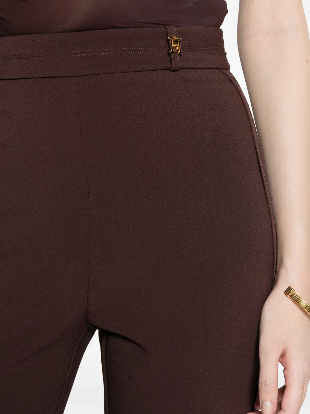 Elisabetta Franchi Broek met toelopende pijpen Bruin