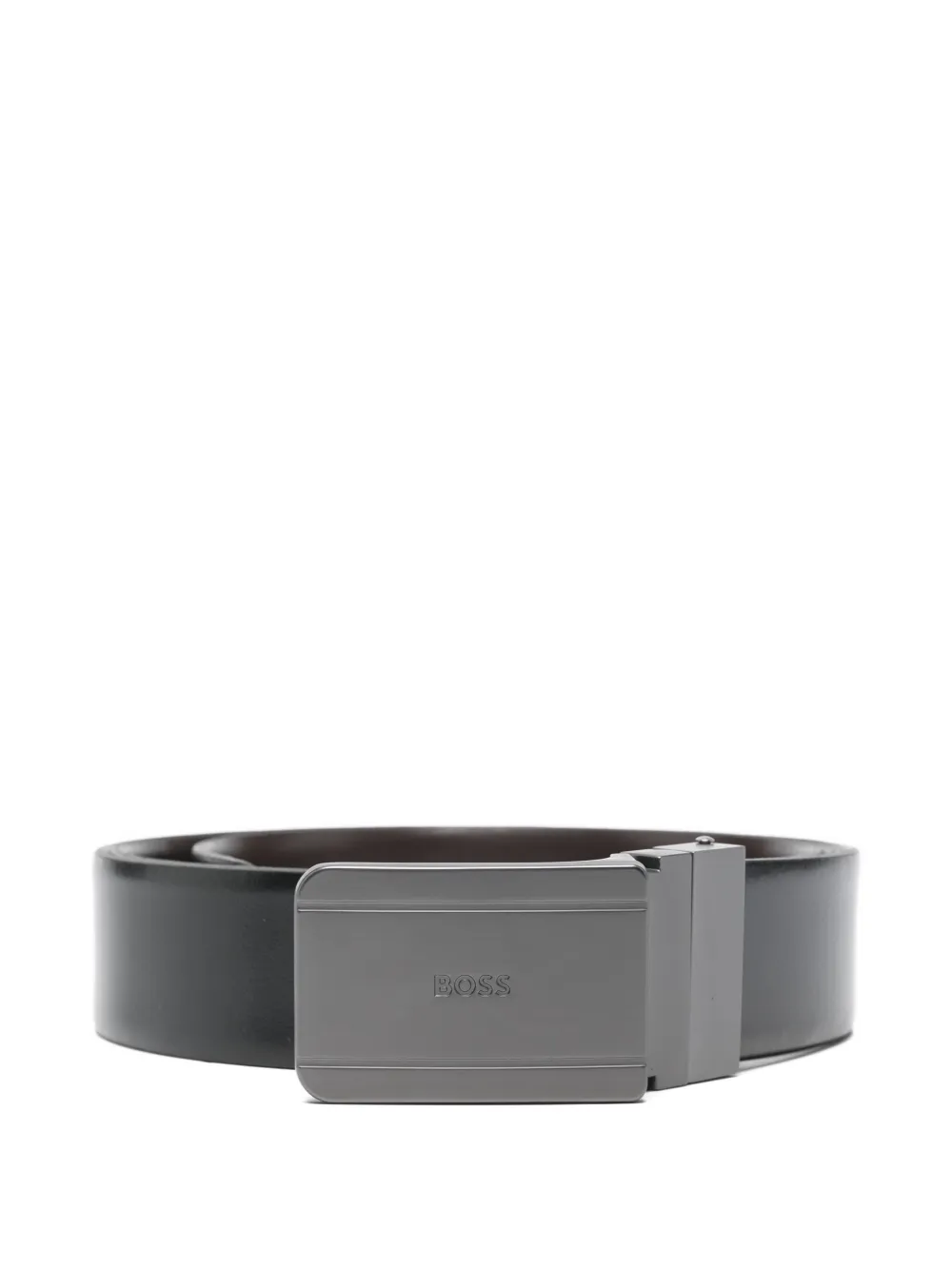 BOSS logo leather belt - Nero