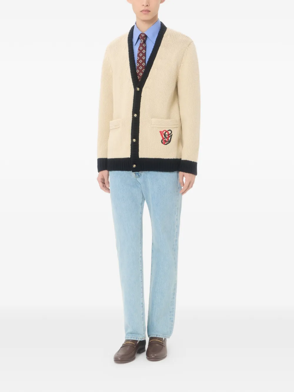 Valentino Garavani Katoenen Oxford overhemd met VGold Blauw