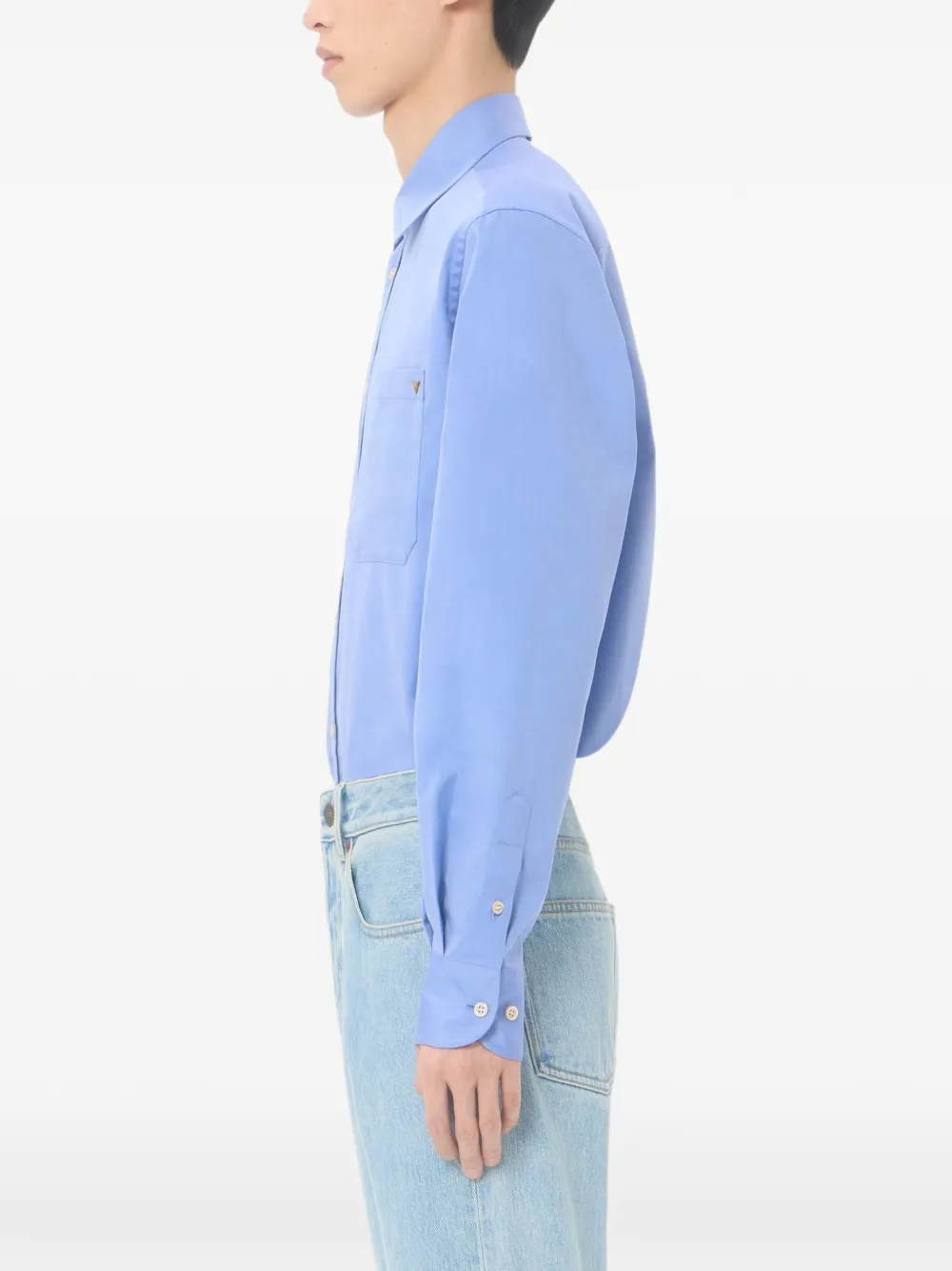 Valentino Garavani Katoenen Oxford overhemd met VGold Blauw