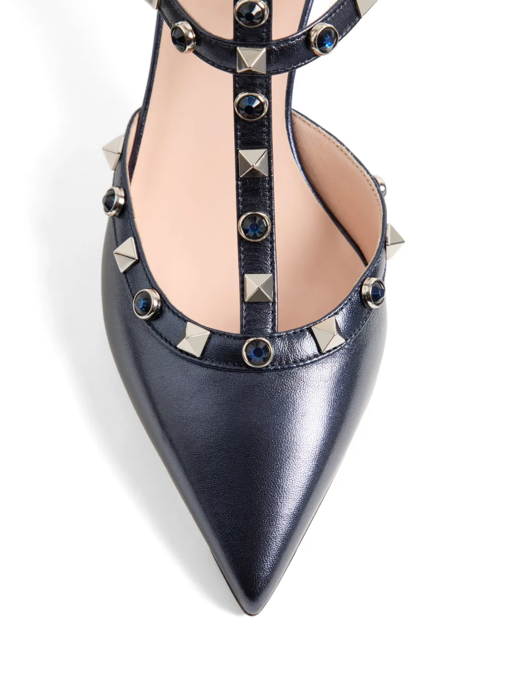 Valentino Garavani 65 mm Rockstud pumps van gelamineerd nappaleer Blauw