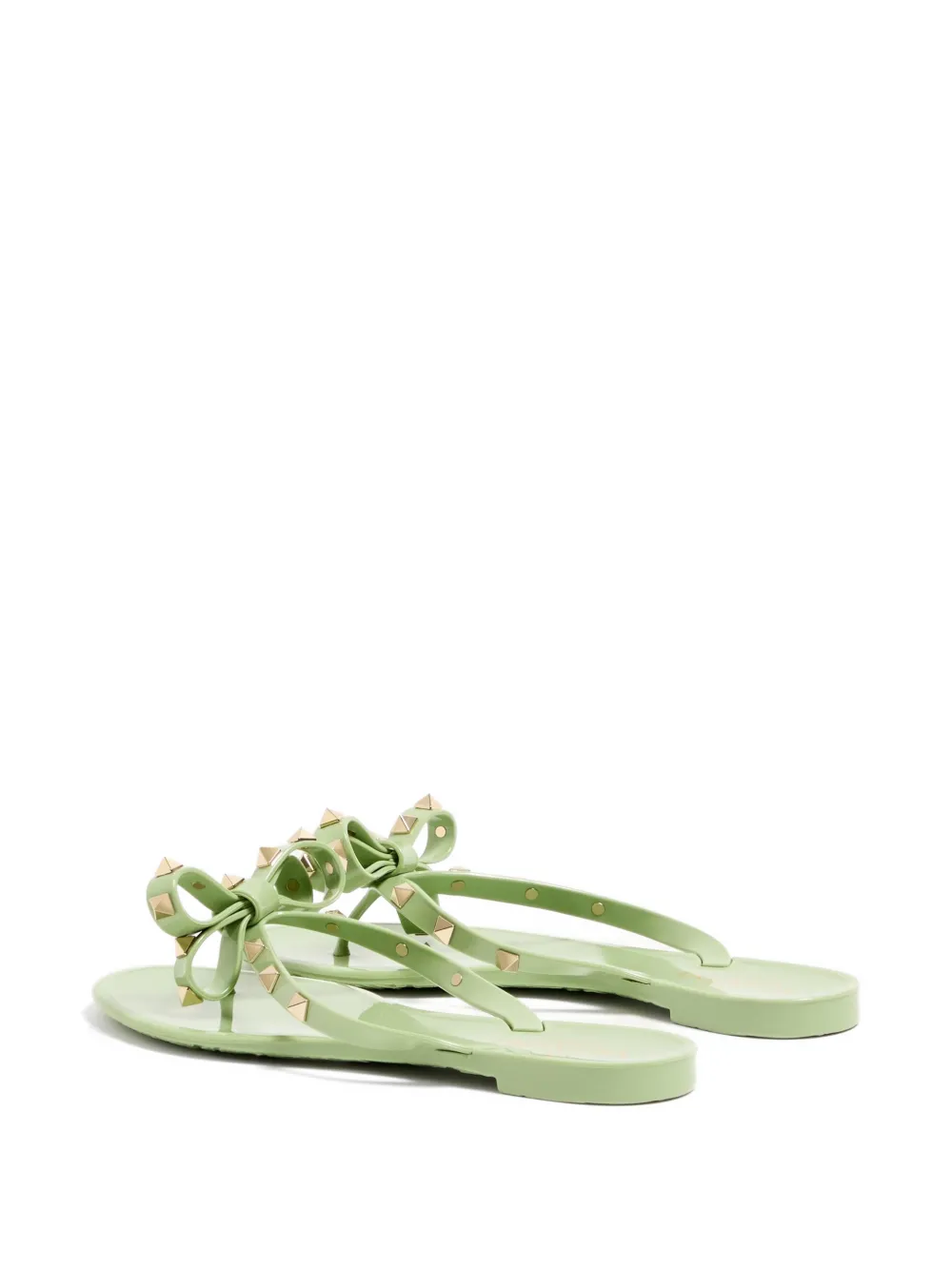 Valentino Garavani Rockstud rubberen slippers Groen