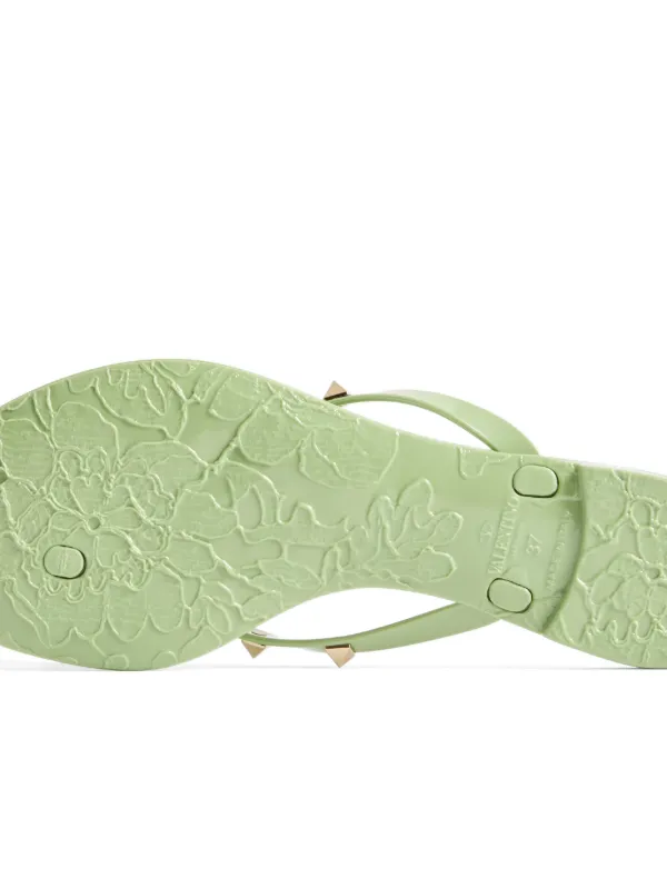 Valentino Garavani Rockstud Rubber Slipper | Green | FARFETCH