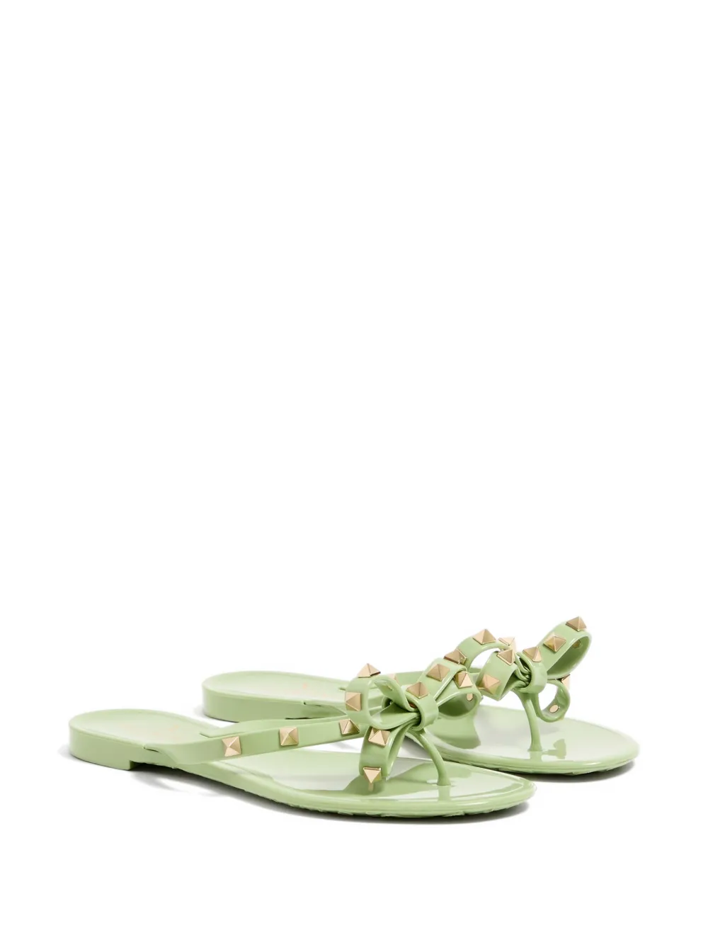 Valentino Garavani Rockstud Rubber Slipper | Green | FARFETCH