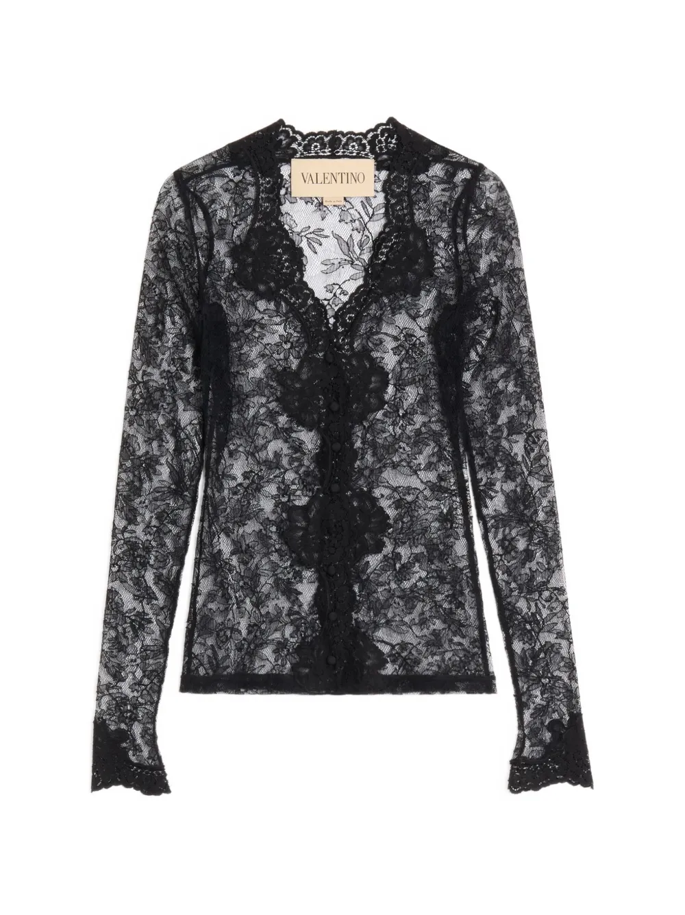 Valentino Garavani stretch lace cardigan - Nero