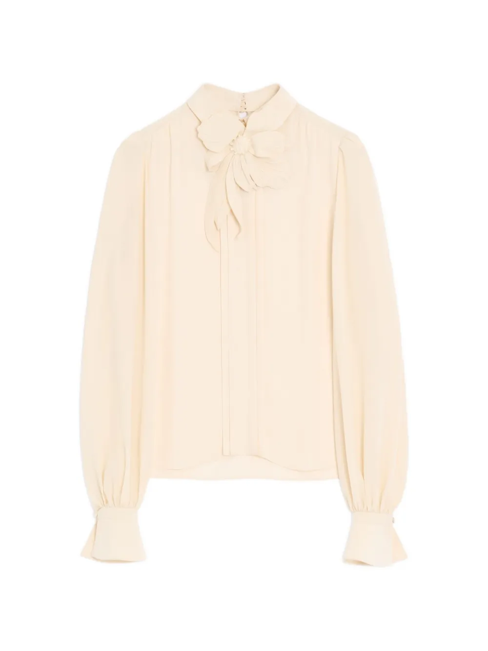 Valentino Garavani embroidered crepe de chine top - Toni neutri