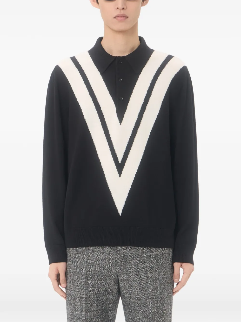 Valentino Garavani Wollen poloshirt Zwart