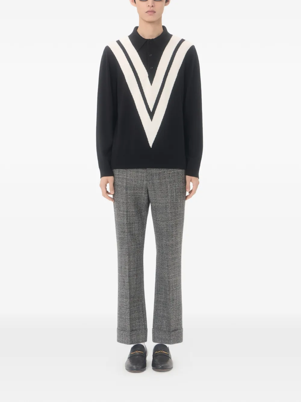 Valentino Garavani Wollen poloshirt Zwart