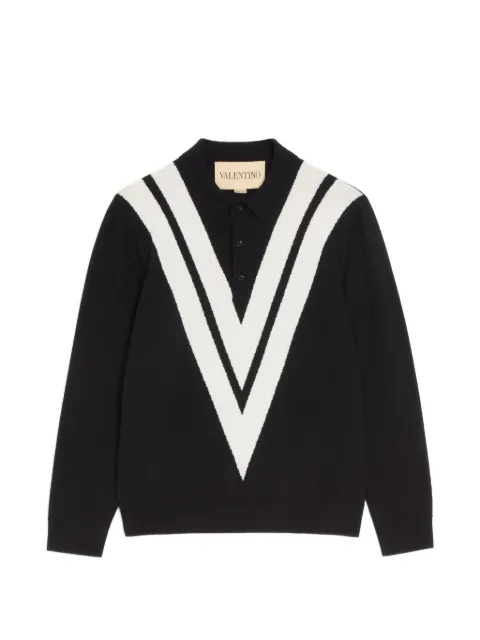 Valentino Garavani wool polo shirt with inlaid V